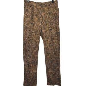 Lauren Ralph Lauren Paisley Cotton Pants Straight Leg Boho Women 10